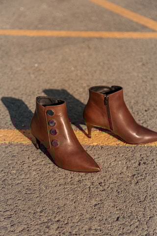 Botines de piel napa - Camel