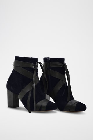 Botines de piel - Azul marino