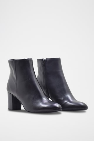 Botines de piel - Negro