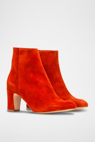 Botines de nobuk - Rojo teja