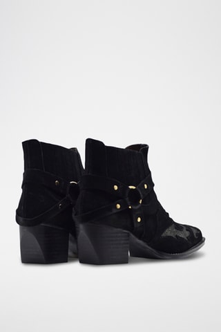 Botines de piel de serraje nobuk - Negro