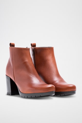 Botines de piel de serraje - Marrón