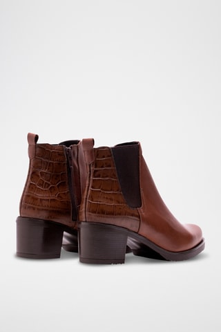 Botines de piel de serraje - Marrón