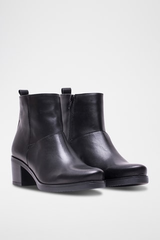 Botines de piel - Negro