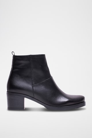 Botines de piel - Negro