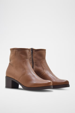 Botines de piel - Marrón