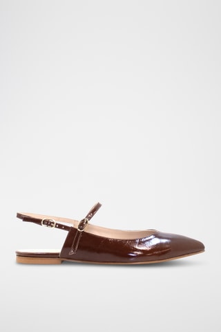 Bailarinas de piel de charol - Marrón