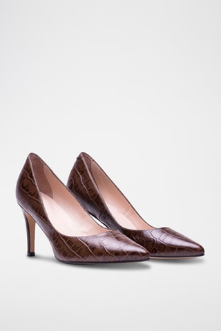 Zapatos de piel de tacón - Marrón