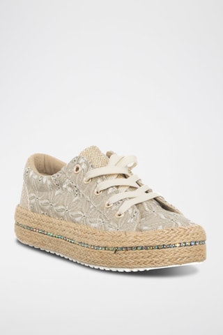 Ténis com plataforma Toupeira e bege