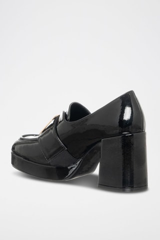 Mocassins envernizados de salto - Preto