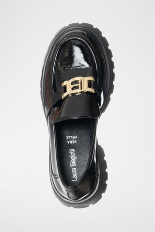 Mocassins envernizados de salto - Preto