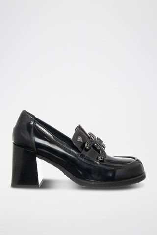 Mocassins com fivela envernizados - Preto