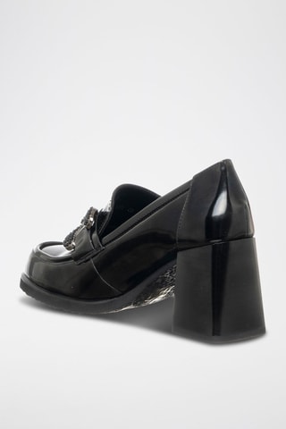 Mocassins com fivela envernizados - Preto