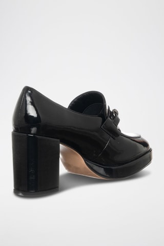 Mocassins com fivela envernizados - Preto