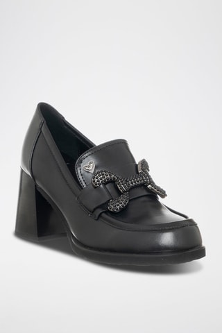 Mocassins de salto - Preto