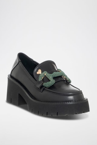 Mocassins de salto - Preto 