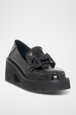 Mocassins com fivela envernizados - Preto 