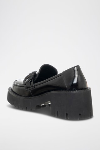 Mocassins com fivela envernizados - Preto 