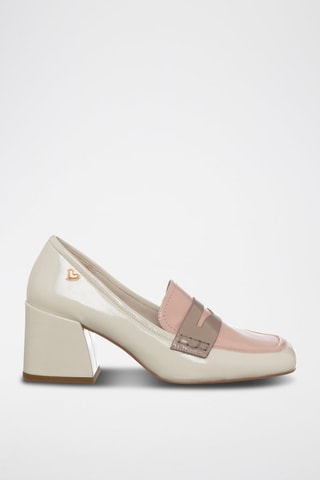 Mocassins com fivela envernizados - Cru