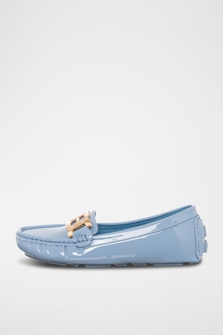 Mocassins em couro envernizado Azul-celeste