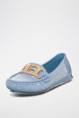 Mocassins em couro envernizado Azul-celeste