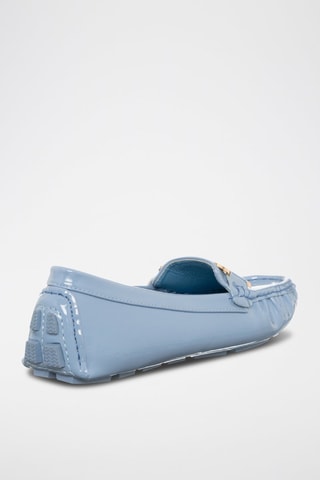 Mocassins em couro envernizado Azul-celeste