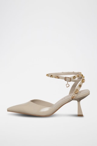 Sapatos de salto com tira - Cru