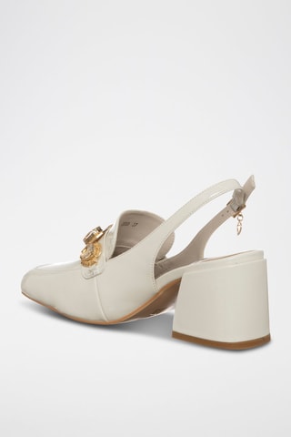 Sapatos de salto com tira - Cru