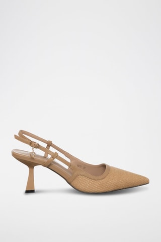 Sapatos de salto com tira - Bege