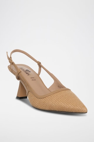 Sapatos de salto com tira - Bege