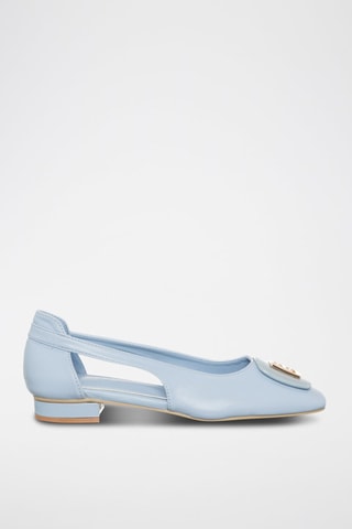Sabrinas em couro Azul-celeste