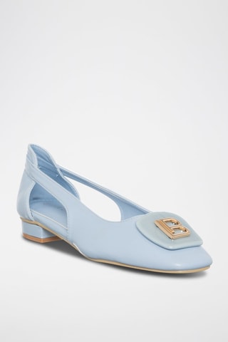 Sabrinas em couro Azul-celeste