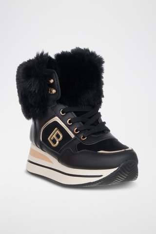 Botins forrados com plataforma - Preto - Laura Biagiotti