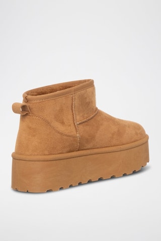 Botins forrados com plataforma - Camel - Laura Biagiotti