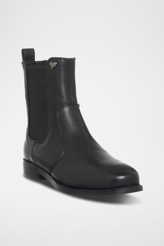 Botins Chelsea de couro vegan - Preto - Braccialini