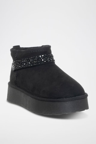 Botins forrados com plataforma - Preto - Laura Biagiotti