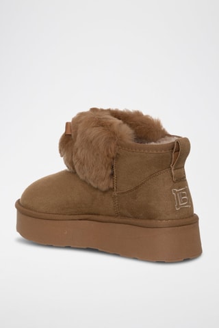 Botins forrados com plataforma - Camel - Laura Biagiotti