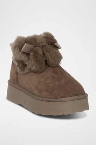 Botins forrados com plataforma - Castanho - Laura Biagiotti