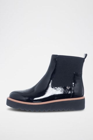 Botins Chelsea com plataforma envernizados - Preto - Tua By Braccialini