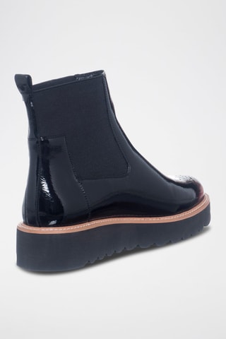 Botins Chelsea com plataforma envernizados - Preto - Tua By Braccialini