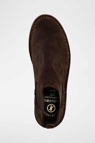 Botins Chelsea em nobuck 
Castanho-escuro