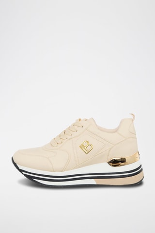 Sapatilhas com plataforma Bege e dourado