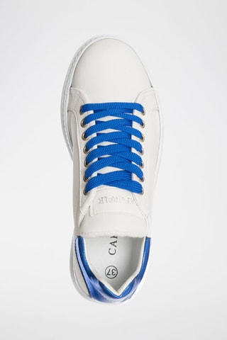 Sapatilhas em couro Branco e azul