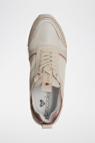 Sapatilhas com plataforma - Marfim e rosa