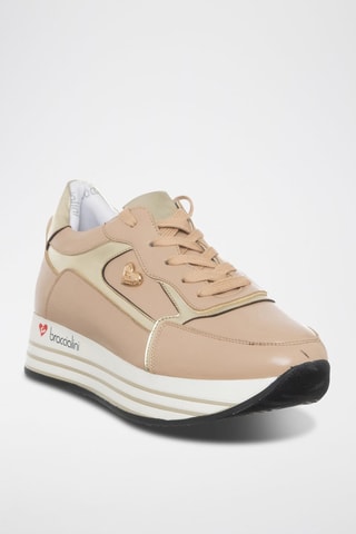 Sapatilhas com plataforma - Nude