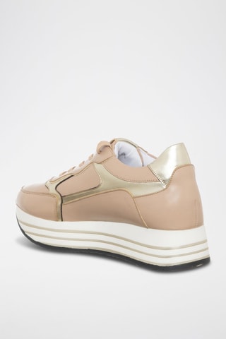 Sapatilhas com plataforma - Nude