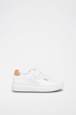 Sapatilhas com plataforma Branco e dourado