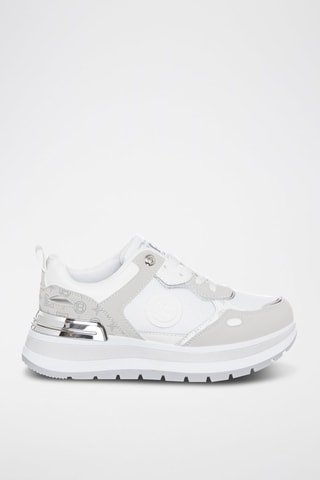 Sapatilhas com plataforma - Branco e cinzento-claro - Laura Biagiotti