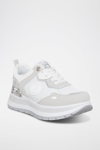 Sapatilhas com plataforma - Branco e cinzento-claro - Laura Biagiotti