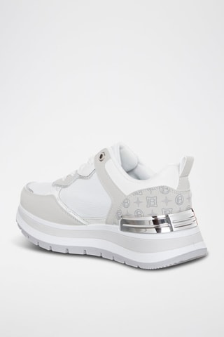 Sapatilhas com plataforma - Branco e cinzento-claro - Laura Biagiotti